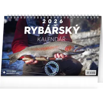 Kalendář NOTIQUE Stolní Rybářský kalendář 2026, 23,1 x 14,5 cm