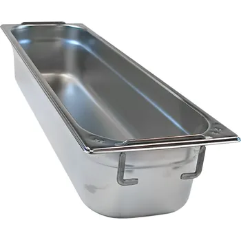 Gastronádoba nerezová plná GN 2/4 s úchyty 530 x 162 mm, hloubka: 100 mm