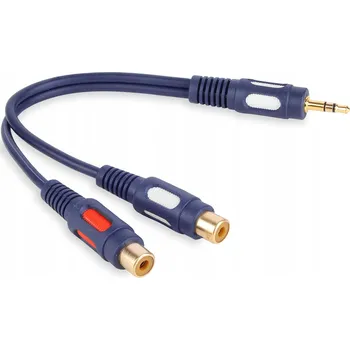 Audio kabel Adaptér Vitalco JR44, 3,5 mm Jack konektor - 2x RCA zásuvka