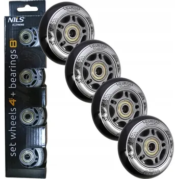 Kolečkové brusle Kolečka na kolečkové brusle s ložisky sada NILS 70mm + ABEC 9 82a