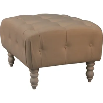 Taburet Solenzara Sametový Ottoman - ML-7710 Vyberte si ze sametů: EP-009, Povrchová úprava nohou: Rustic Brown Beech S555L