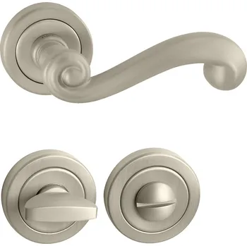 Dveřní kování TI - CARLA - R 738 klika/klika, rozety WC NP - Nikl perla (142)