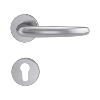 Dveřní kování GK - ULMER - R klika/klika, rozety PZ BN - Broušená nerez (71)