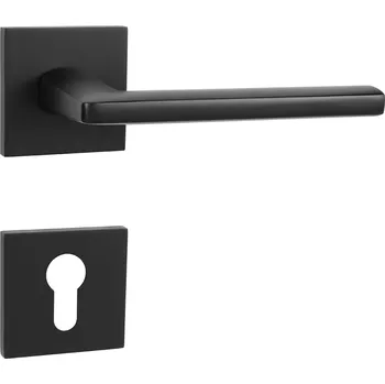 Dveřní kování MPK - PRIMA - HR SQ6 rozety PZ, klika/klika BS - Černá matná