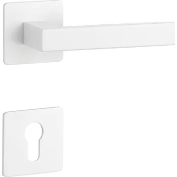 SH - KVADRAT - HR 1760 3SM rozety PZ, klika/klika WS - Bílá matná