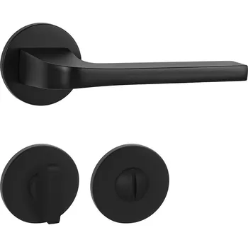 Dveřní kování TI - SUPRA - R 3097 5S klika/klika, rozety WC BS - Černá matná (153)