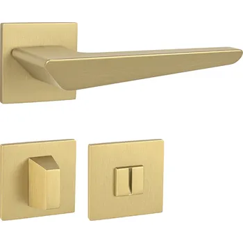 Dveřní kování TI - TIGA - HR 4154Q 5S rozety WC, klika/klika OLM - Zlatá matná (208)