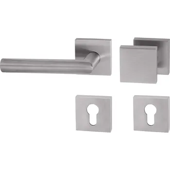 Dveřní kování TI - FAVORIT - HR 2002Q rozety PZ, madlo/klika levá BN - Broušená nerez (16)