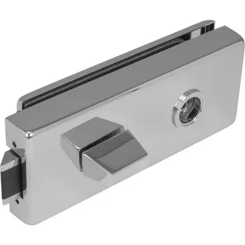 Dveřní kování TI - Zámek na skleněné dveře kování na sklo WC set 4026 OC - ​​Chrom lesklý (03)