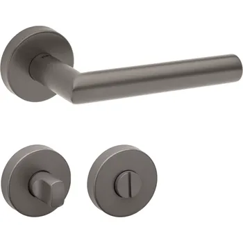 Dveřní kování TI - FAVORIT - R 2002 klika/klika, rozety WC T - Titan (141)