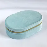 Šperkovnice oválná na zip SK0003/B modrá II. jakost