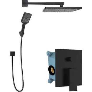 Sprchový set kielle Arkas I - Sprchový set s baterií pod omítku, s příslušenstvím a tělesem, matná černá 20611SP24