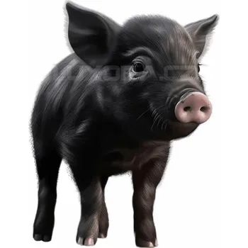 Nášivka Nažehlovačka Prasátko černé - 5 x 6 cm