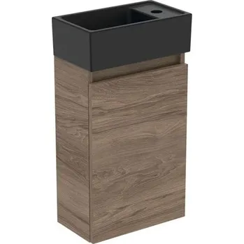 Nábytek Ideal Standard Eurovit+ Skříňka s umývátkem, 55x35x20 cm, 1 dvířka, ořech/hedvábná černá