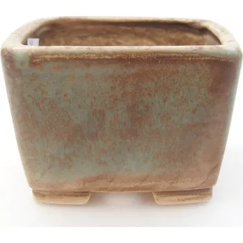 Květináč Keramická bonsai miska 6 x 6 x 4,5 cm zelená 1398-M24-5322