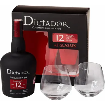 Rum Dictador Solera 12yo 0,7L 40% (dárkové balení 2 skleničky)