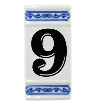 Domovní cedule Cibulák Číslo na dům 11cm rámeček střed "9" Originál Český porcelán Dubí