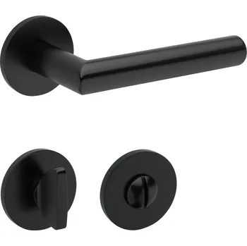 Dveřní kování TI - FAVORIT - R 4152 5S klika/klika, rozety WC BS - Černá matná (153)