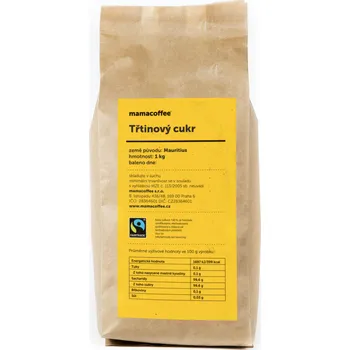 Sladidlo mamacoffee Fairtrade třtinový cukr Mauritius 1000 g - Zlatavě zbarvený s jemnou máslovou chutí