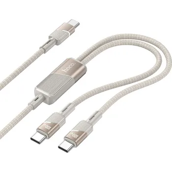 Datový kabel Kabel 2v1 USB C na USB C / USB C Hoco 5A 100W 1,2 M U139 zlatý