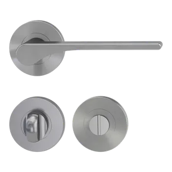 Dveřní kování GK - LEAF LIGHT - R klika/klika, rozety WC Velvet šedá (22)