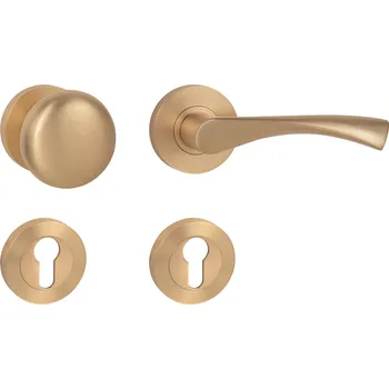 MPK - SPIRIT - R rozety PZ, koule/klika pravá OLS - Mosaz broušená