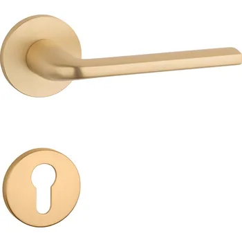 Dveřní kování AT - OLEANDRO - R 7S klika/klika, rozety PZ OLS - Mosaz broušená