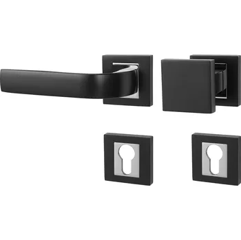 MPK - CYNTHIA - HR rozety PZ, madlo/klika levá BS/OC - Černá matná / chrom lesklý