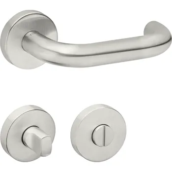 Dveřní kování TI - COSLAN - R AP 2000 klika/klika, rozety WC BN - Broušená nerez (16)