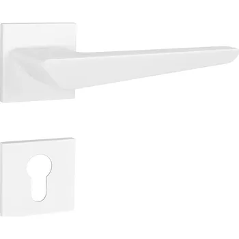 Dveřní kování TI - TIGA - HR 4154Q 5S rozety PZ, klika/klika WS - Bílá matná (152)