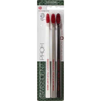 Zubní kartáček Swissdent Profi Colours soft-medium Cool 3 ks