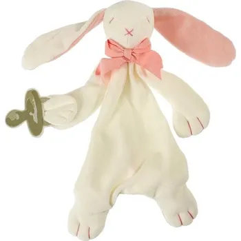 plyšák Maud N Lil Mazlík Králíček s úchytem na dudlík růžový