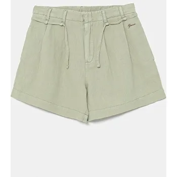 Dětská móda Dětské šortky s příměsí lnu Guess J5GD33.WG5G0.PPYA zelená 07X, vel. 147-157