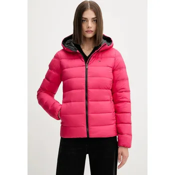 Péřová bunda Tommy Jeans červená barva, zimní, DW0DW21617 30E, vel. XS