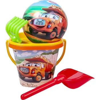 Hračka na písek Dino TATRA Baby pískový set kyblík s míčem a nástroji plast