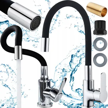 Vodovodní baterie Renew Force KUCHYŇSKÁ BATERIE S FLEXIBILNÍ HADICÍ černá