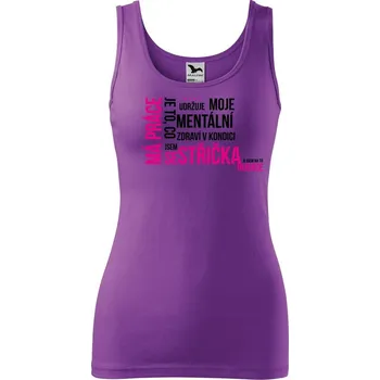 DOBRÝ TRIKO Vtipné dámské tílko s potiskem Má práce SESTŘIČKA Velikost: XL, Barva: Fialová