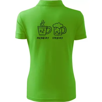 Monday - Friday - Coffee Beer - Polokošile dámská Pique Polo - 2XL ( Apple Green )