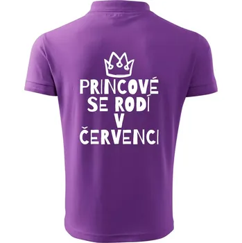 Pánská košile Princové se rodí v červenci - Polokošile pánská Pique Polo 203 - L ( Fialová )