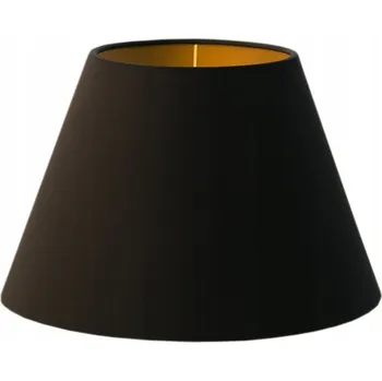 Stínidlo Stínidlo na lampu, kuželové, E27, černé Bavlna + zlaté, 20x40, V22 MIRANO