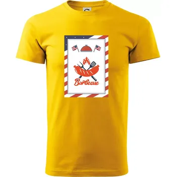 USA BBQ POSTER - Triko extra velké (5-8XL) - 7XL ( Žlutá )
