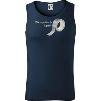 Vse co potřebuju k práci - Lepící páska - Tílko pánské Core - L ( Námořní modrá (velmi tmavá - téměř černá) )