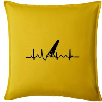 Polštář Ekg ruční pila - Polštář 50x50 - 50x50 - Pouze potah ( Žlutá )