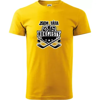 Pánské tričko Erb - Jsem táta hokejisty - Triko extra velké (5-8XL) - 8XL ( Žlutá )