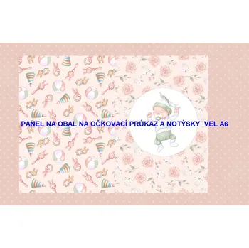 Panel bavlna - obal na očkovací průkaz nebo notýsek A6 - 228-164