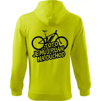 Pánská móda Ebike plán na důchod - Mikina s kapucí na zip trendy zipper - 2XL ( Limetková )