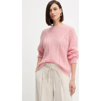 Dámský svetr Vlněný svetr Twinset dámský, růžová barva, 252TT3201 39X, vel. M