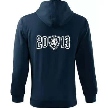 Pánská mikina Narozeninový motiv - znak - 2013 - Mikina s kapucí na zip trendy zipper - S ( Námořní modrá (téměř černá) )