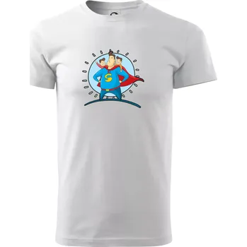 Pánské tričko Táta superman - kluk a kluk - Triko extra velké (5-8XL) - 8XL ( Bílá )