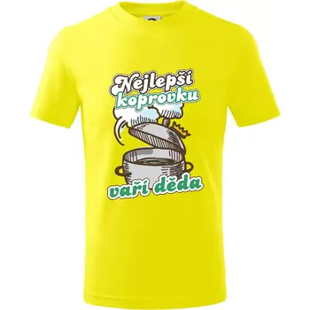 Nejlepší koprovku vaří děda - Tričko dětské bavlněné - 98 cm / 2 roky ( Citrónová )